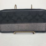 Coach  Legacy Signature Stripe Snap Front And Zip Around Wallet‎ Black Silver Photo 5