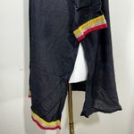 Boho Ethnic Patchwork Tunic Top Black Multicolor V Photo 5