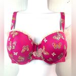 Cacique  40C Butterfly n Lace Underwire Pink Bra Photo 0