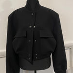 ZARA black cropped bomber jacket size xs Photo 0