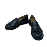 ZARA Top Grade Leather Black Fringe Platform Loafers Size 36 / US 5.5 Photo 3