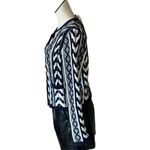 NWT Martha Stewart Collection Chunky Y2K Cable Knit Cardigan Gold Button Blue Size M Photo 3