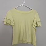 Kimchi Blue Urban Outfitters Pastel Yellow Ruffle Sleeve Tee Photo 0