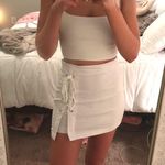 Zaful White Lace-Up Mini Skirt Photo 0