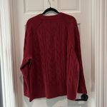 Aerie unREAL Cable Crew Sweater Cherry Tart Dark Red Burgundy Maroon Medium Photo 4