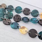 Green & Yellow Painted? Shell? Multi Row Bracelet Photo 11