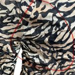 Fleur du Mal Black Tiger print Silk chiffon Wrap Blouse Animal Print HEAVY FLAW Brown Size XS Photo 8