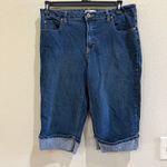Faded Glory ‎ Stretch Denim Capri Jeans Size 12 Blue Womens Cuffed Dark Wash Photo 1