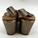 Kork-Ease Ava 2.0 Wedge High Heel Ankle Strap Metallic Leather Soft Gold Gray 7M Photo 4