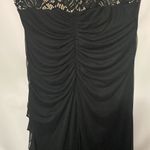 Betsy and Adam Black lace bodice Sleeveless Scoop Neck DRESS WO SIZE 18. BACK ZIP Photo 9
