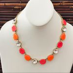 J.Crew  Stunner Orange & Rhinestone Necklace Photo 0