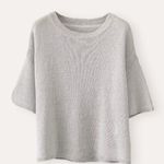 Gap Grey Short Sleeve Boxy Cable Knit Sweater Photo 0