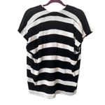 ZARA  Striped Knit V-Neck Relaxed Sweater Black/White‎ Small Photo 2