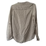 EXPRESS  Gray Washed Long Sleeve Lace Up Band Collar Blouse Women's Size Small Photo 4