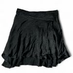 Free People Black Mini Skirt Size 8 Ruffle Tiered Star Print Party Photo 0