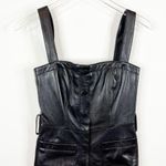 L'Academie L’academie Palais Leather Slim Leg Jumpsuit XS Black Photo 4