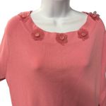 Dress Barn  Woman‎ Pink Floral Embellished Knit 3/4 Sleeve Top Size 22/24 Photo 3