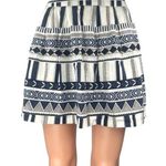 The Shew Women's Navy White Geometric Print Zipper Mini A Photo 0