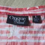 Onque Casuals Striped Patriotic Stars and Stripes Short Sleeve Tee Size L Photo 6