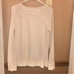 Maurice's French Terry Stripe Crew Neck Pullover Yellow White XS Photo 1