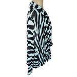 Alice + Olivia Alice Olivia Black & White Wavy Striped Thin Knit Linen Wrap Sweater Cardigan S Photo 7
