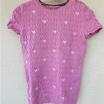 Talbots  Pink Cable Knit Embroidered Tennis Racket Sweater Small Preppy Academia Photo 0