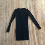 Amazon Long Sleeve black Knit Ribbed Bodycon Mini Sweater Dress with front zipper Photo 4