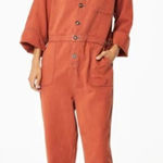 Roberta Roller Rabbit Roller Rabbit Orange Red Abilene Jumpsuit Sz. S Photo 0