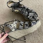 Michael Kors Lace Up Snakeskin Espadrille Platforms Photo 2