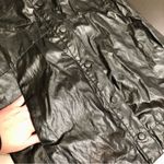 ZARA Vegan Faux Leather Black Button Down Long Sleeve Shirt or Mini Dress size M Photo 11