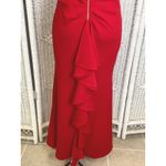 Betsy and Adam Betsy Adam Red Off Shoulder Ruffled Back Mermaid Gown Formal Evening Dress 6P Photo 5