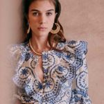 Sezane South Blouse Embroidered Floral Eyelet Blouse Summer French Blouse US 6 Photo 10