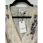 Allison New York Jules Blouse Cream Black Size Large NWT Ruffles Cuffs Lace Trim Photo 2