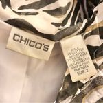 Chico's Chico’s Full Zip Funnel Neck Animal Print Zebra Jacket White Black Size 2 Photo 5