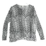 H&M Sweater Womens Large White Black Leopard Cheetah Monochrome Edgy Streetwear Photo 0