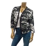 Nine West  Women's Black & White Abstract Print Open-front Blazer Jacket Size 12 Photo 1