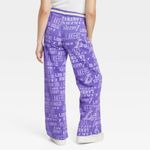 Nba Lakers Wide Leg Fleece Lounge Pants Purple Graphic Pull On Streetwear Small Photo 1