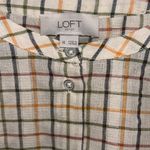 Loft  Outlet Long Sleeved Multicolored Checkered Button Down Blouse Size XL Photo 6