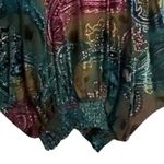 Cache Luxe Top Womens Size S Boho Cape Sleeve Multicolor Sheer LIned Sequin Green Photo 4