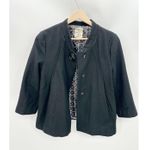 Tulle Jacket Women MEDIUM Black Button Snap Front Long Sleeve Wool Blend Black Photo 6