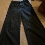 Cider  Wide leg raw hem black jeans M Photo 3