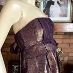 VERA WANG LAVENDER LABEL PURPLE & GOLD METALLIC STRAPLESS COCKTAIL DRESS (6) Photo 6