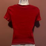 SheIn New Red Ribbed Short Sleeve Top Size Medium Photo 2