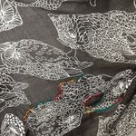 Pins & Needles Anthropologie beaded owl scarf gray and white Photo 2