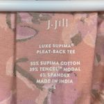J Jill Luxe Supima Pleat Back Tee Pink Floral V Photo 4