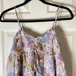 American Eagle  Smocked Floral Spaghetti Strap Tiered Babydoll Top size xsmall Photo 3