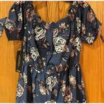 Hint of Blush Blue Floral Off-the-Shoulder Mini Dress Juniors Size Medium NEW Photo 4
