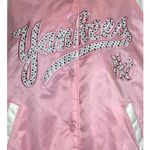 NY Yankees MLB Cooperstown Collection GIII Carl Banks pink satin bomber jacket L Size L Photo 8