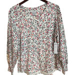 Chico's Knit V-Neck Top Red Black Heart Print Long Sleeves Size XL 3 NWT Photo 0