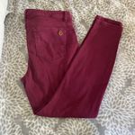 Michael Kors  Izzy Skinny Jeans Burgundy Women's Size 12 Cotton Stretch Preppy Photo 7